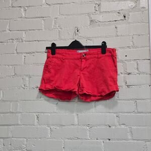 Cotton On Women's 8, Preppy Vibrant Red Chino Shorts: Casual, Summer, Coastal